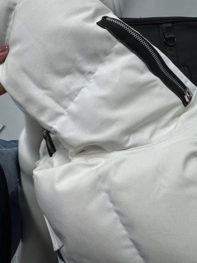 Moose Knuckles White Jacket White Wool Collar review Laurin Vincent 03