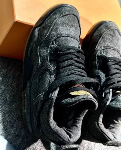 PK God Batch Levis x Air Jordan 4 Levi's Black AQ9103-001 review 