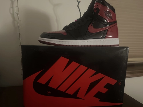 PK God Batch Air Jordan 1 High OG Bred Patent 555088-063 review 