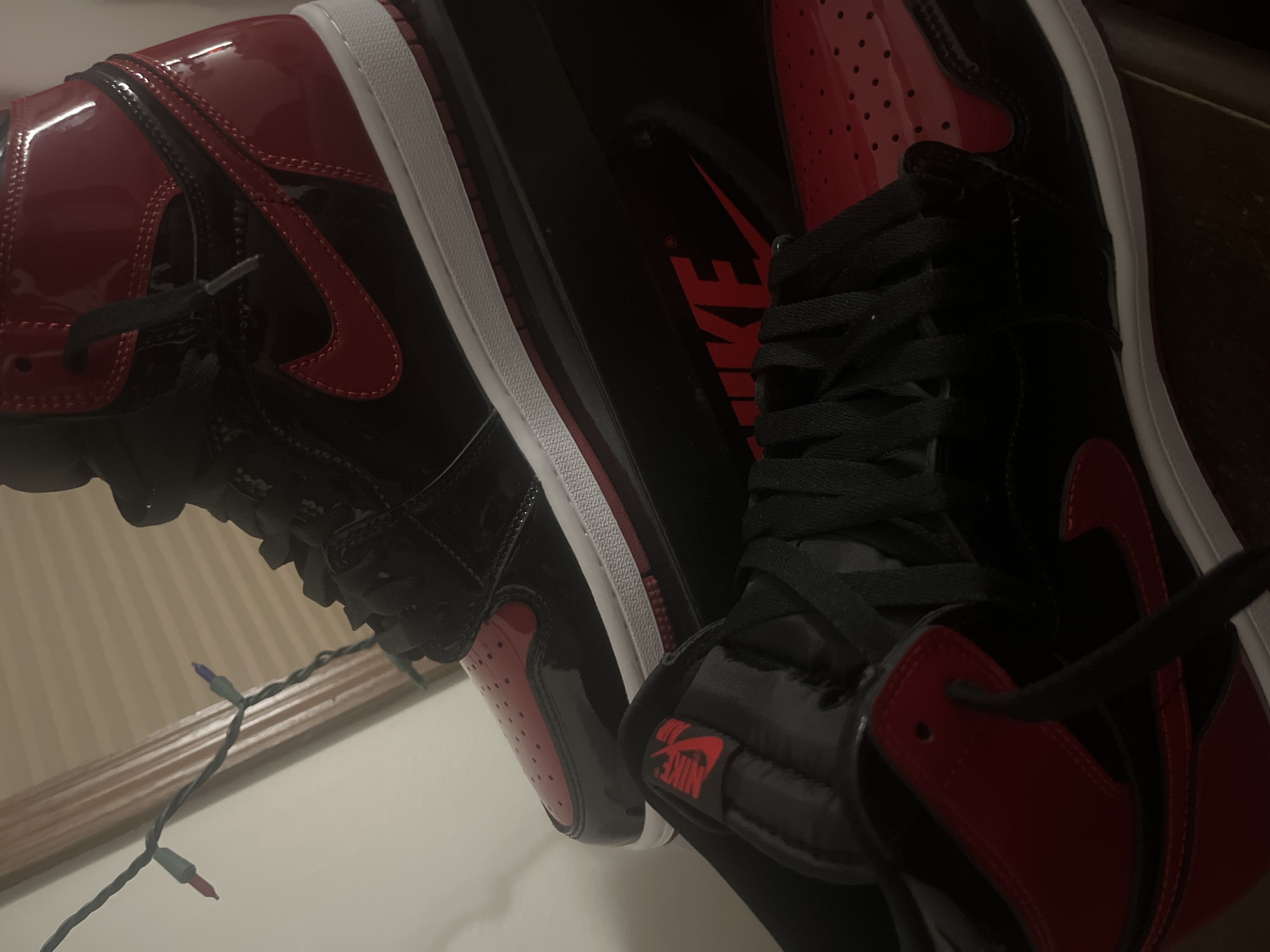 PK God Batch Air Jordan 1 High OG Bred Patent 555088-063 review FFMR 01