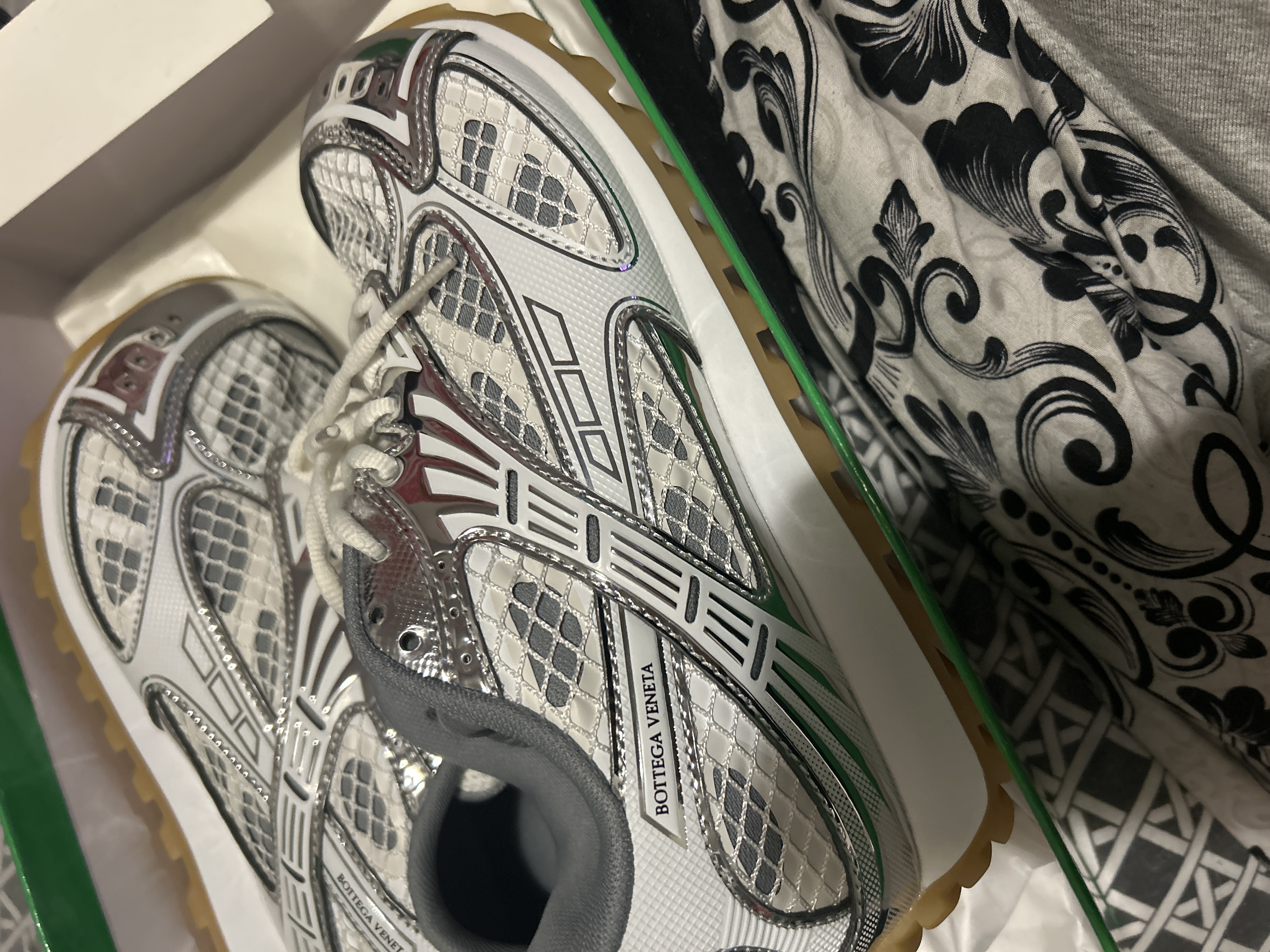 PK God Batch Bottega Veneta Orbit Sneaker Silver review Shxwity 00
