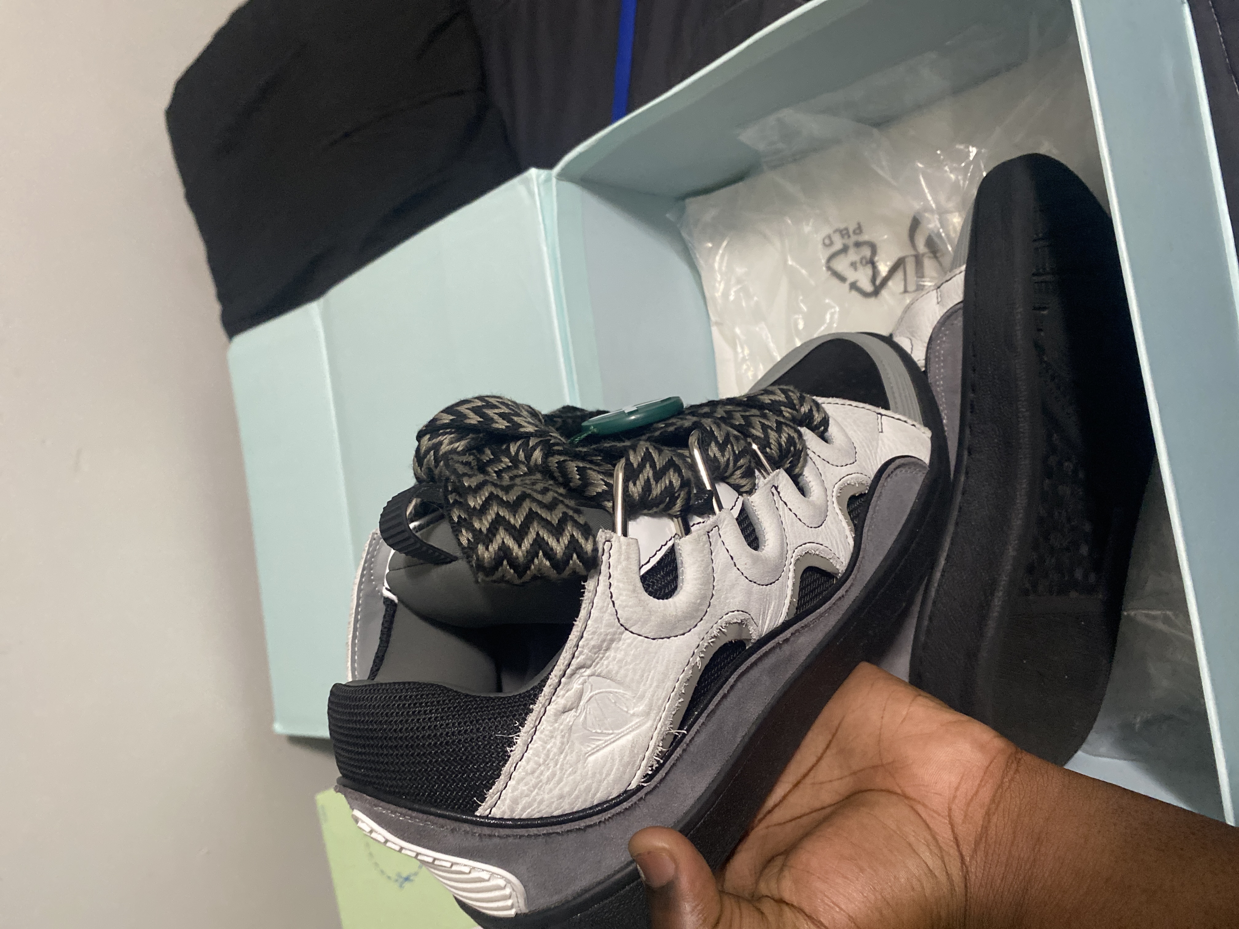 Lanvin Curb Sneakers White Anthracite review J5 03