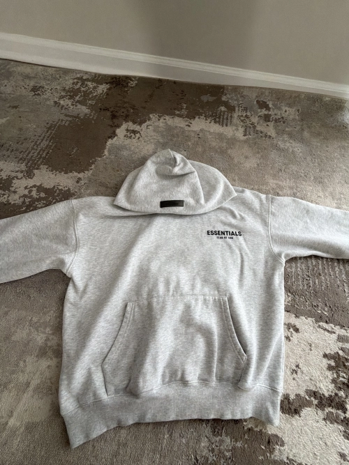 Fear of God Essentials Pullover Hoodie Light Heather Oatmeal review 