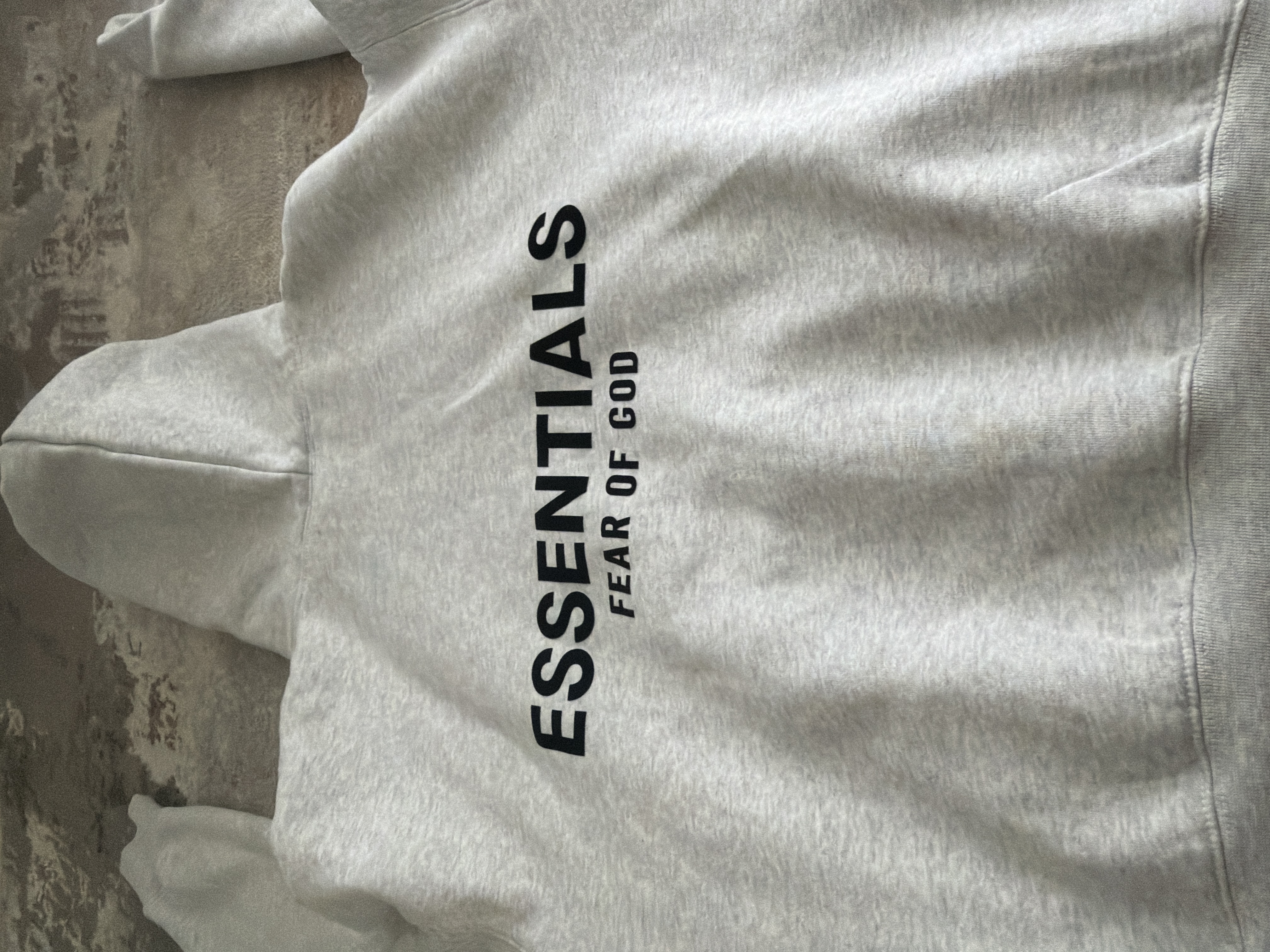 Fear of God Essentials Pullover Hoodie Light Heather Oatmeal review Kellum 02