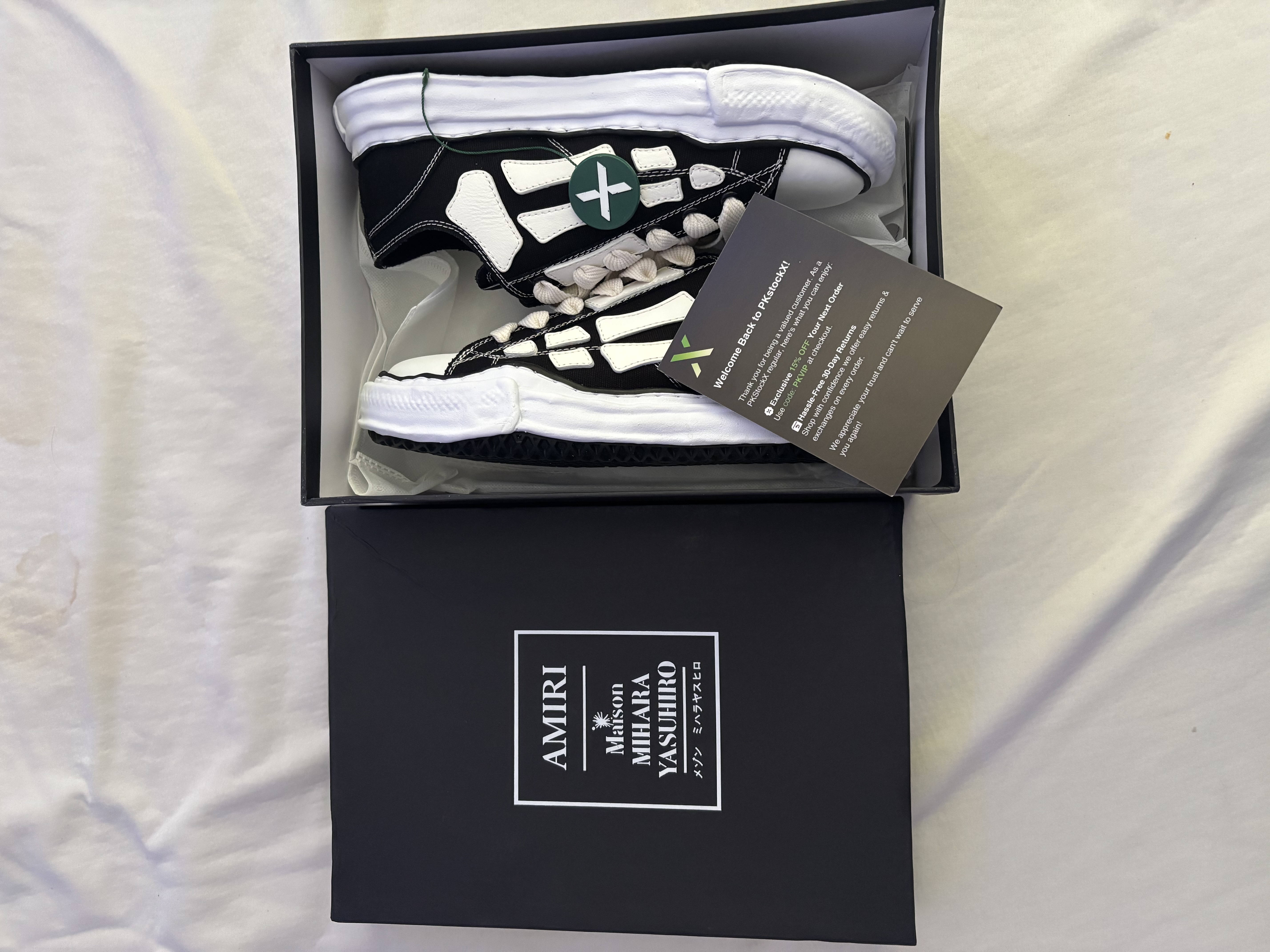 PK God Batch AMIRI MMY Bones x Maison MIHARA YASUHIRO Black review Noah