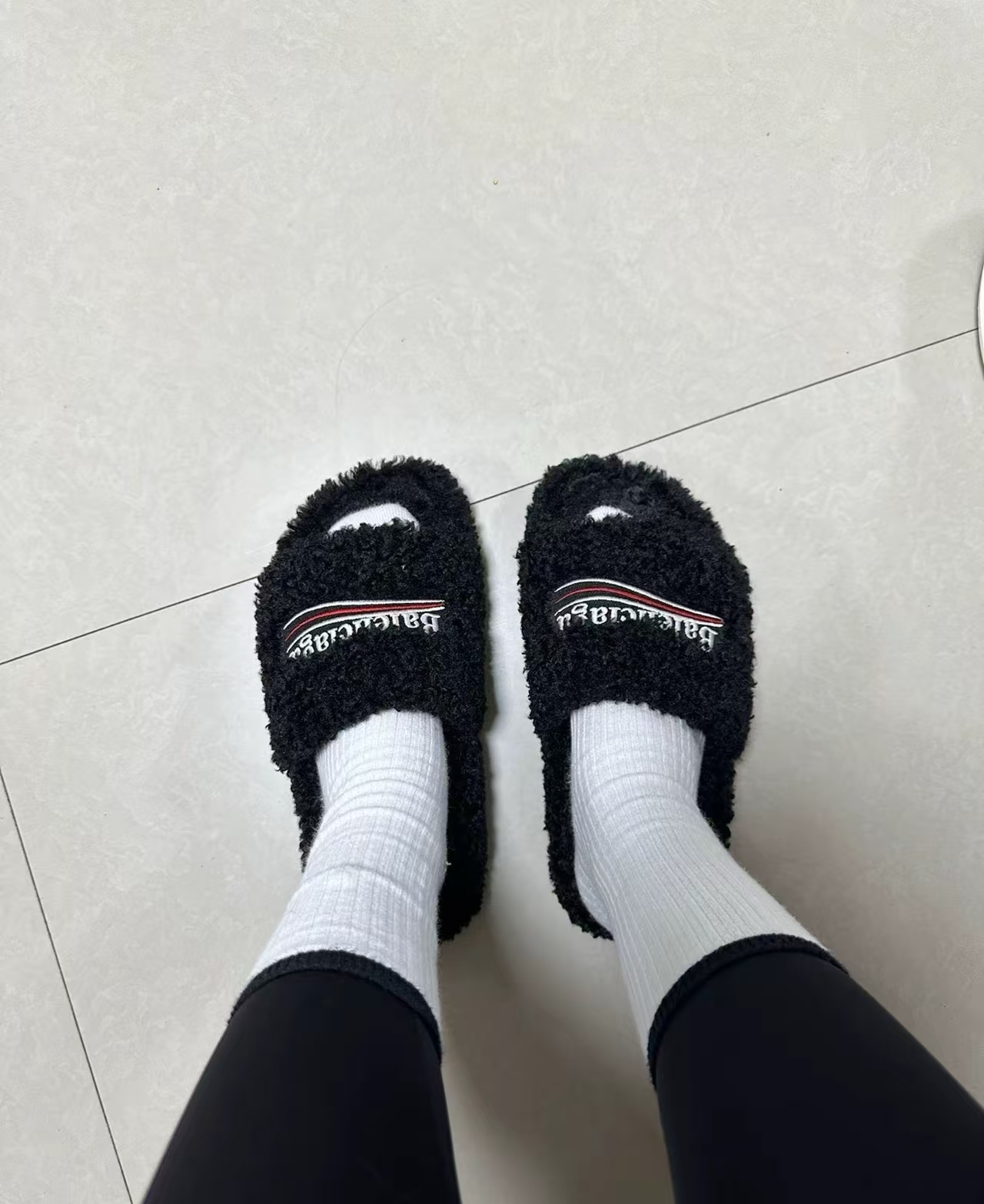 Balenciaga Furry Slides Black Label review Adrian