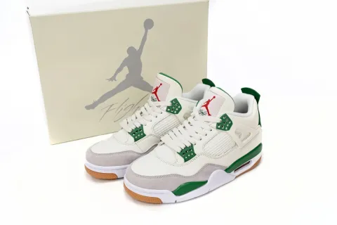 Unboxing Best Jordan 4 SB Pine Green Replica Shoes From Fake Sneakers Website - PKStockX