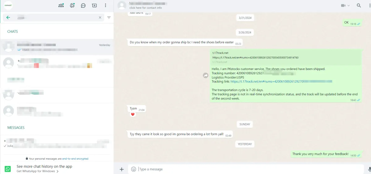 Feedback From PkStockX Customers