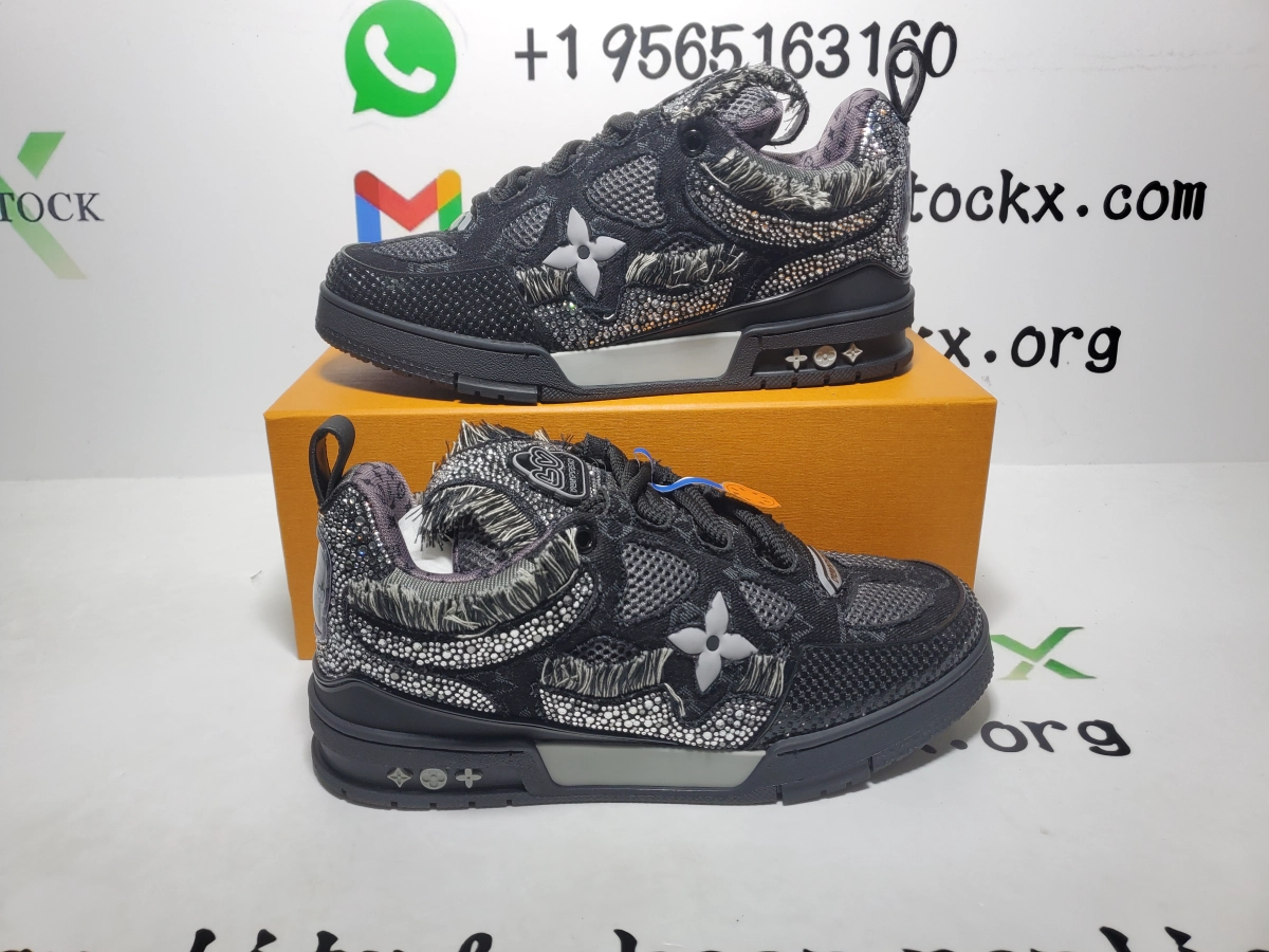 QC Photos For PK God Batch LOUIS VUITTON Swarovski™ crystals Skate Sneakers