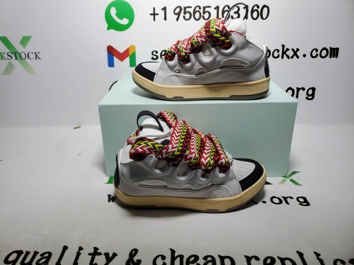 QC Photos For Lanvin Leather Curb White Ivory