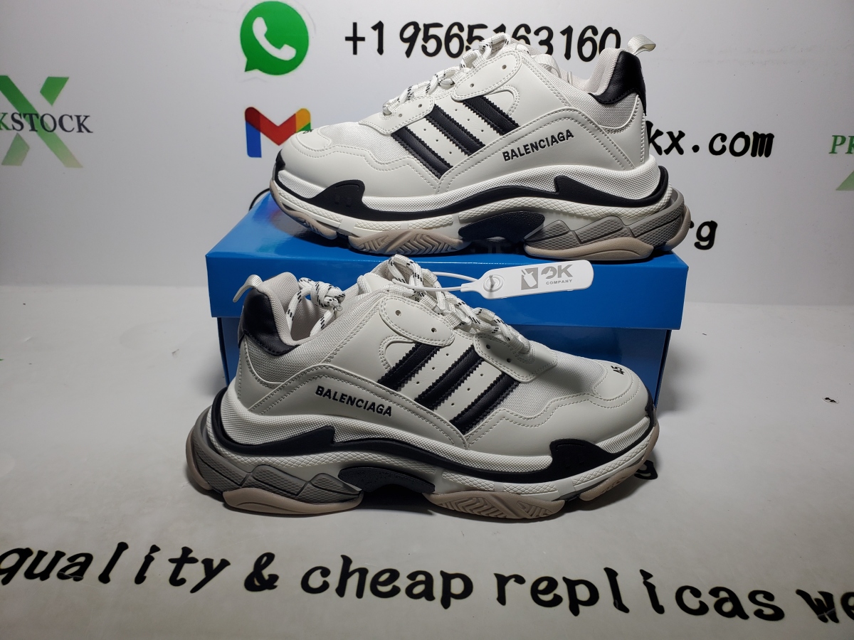 QC Photos For Pkstockx Adidas x Balenciaga Triple S Black/White