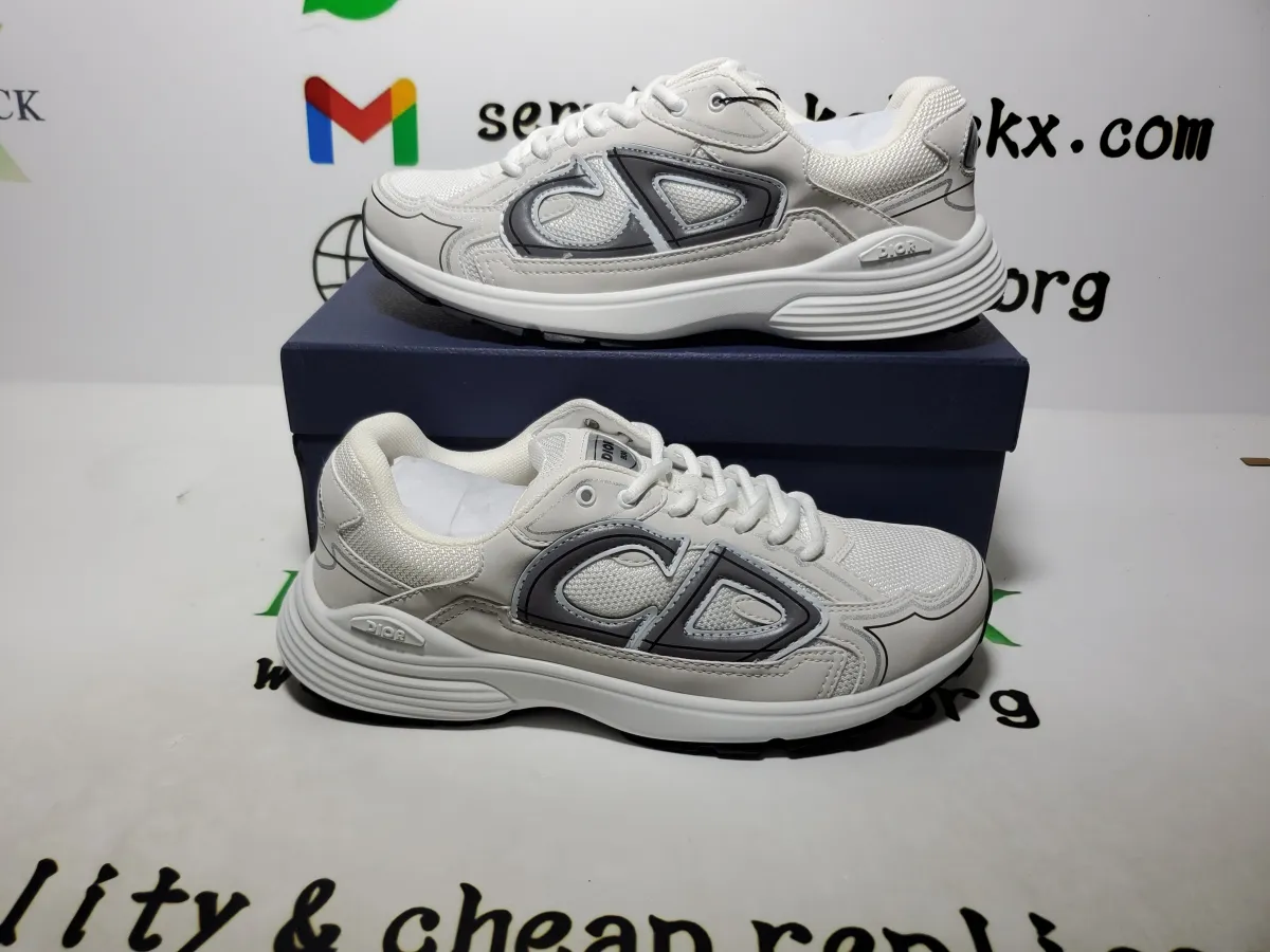 QC Photos For PK God Batch Dior Light Grey 'B30' Sneakers White 3SN279ZND-H000