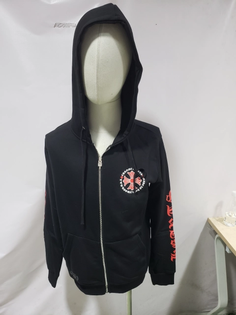 Chrome Hearts Made In Hollywood Plus Cross Zip Up Hoodie Black