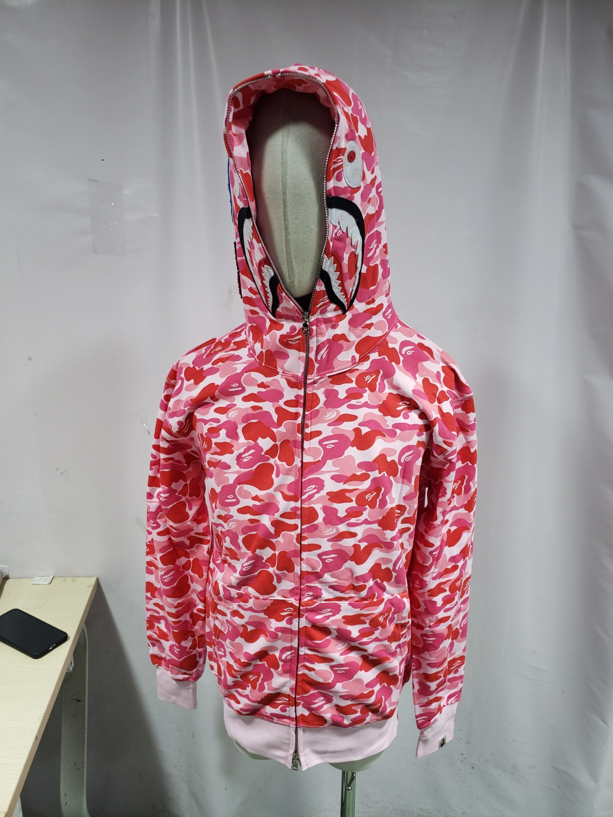 BAPE ABC Camo Shark Full Zip Hoodie Pink
