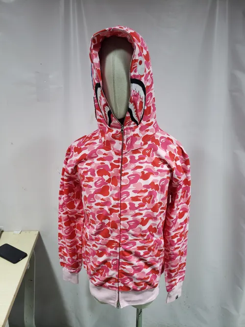 BAPE ABC Camo Shark Full Zip Hoodie Pink
