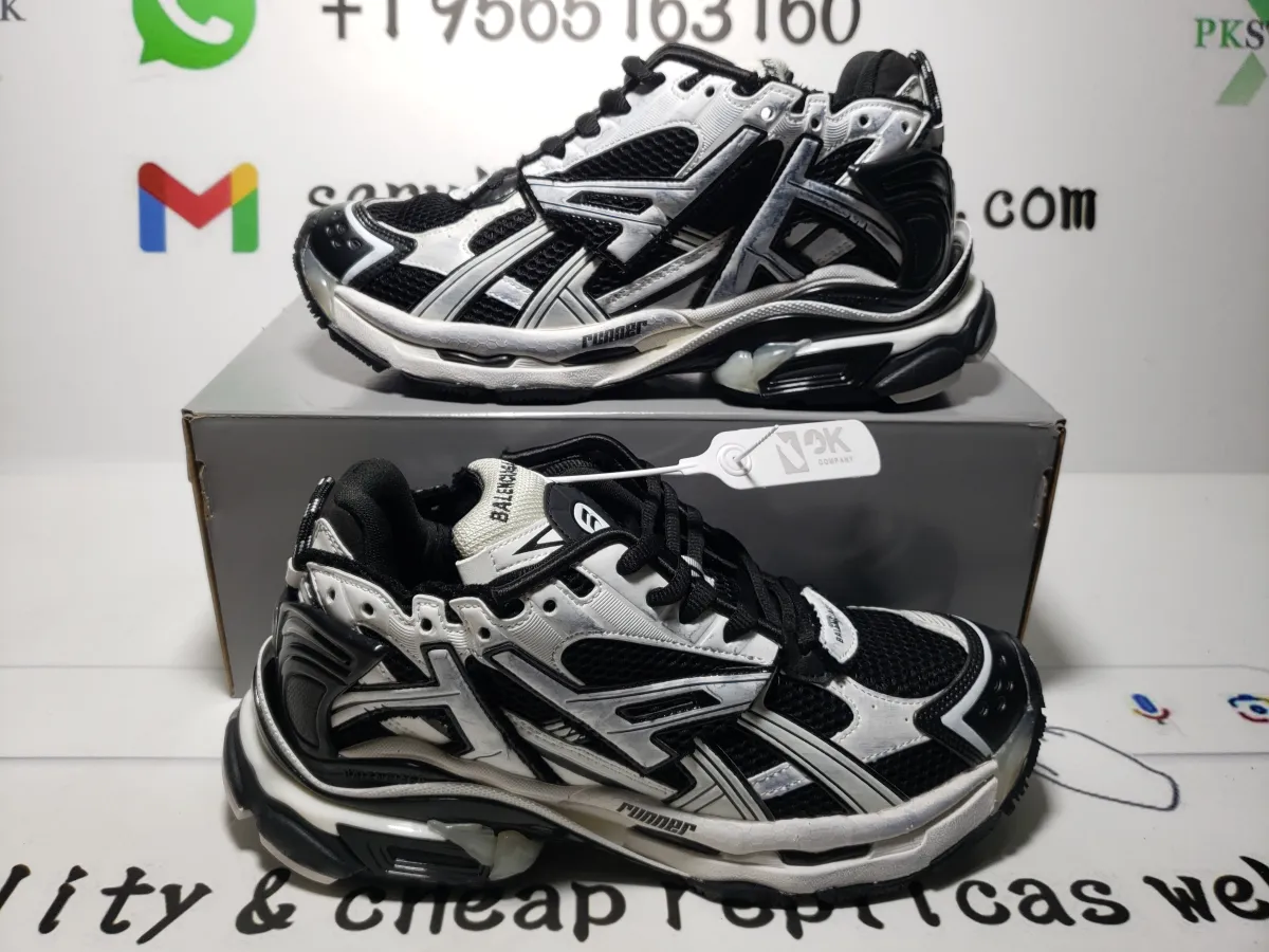 PK God Batch Balenciaga Runner Black White