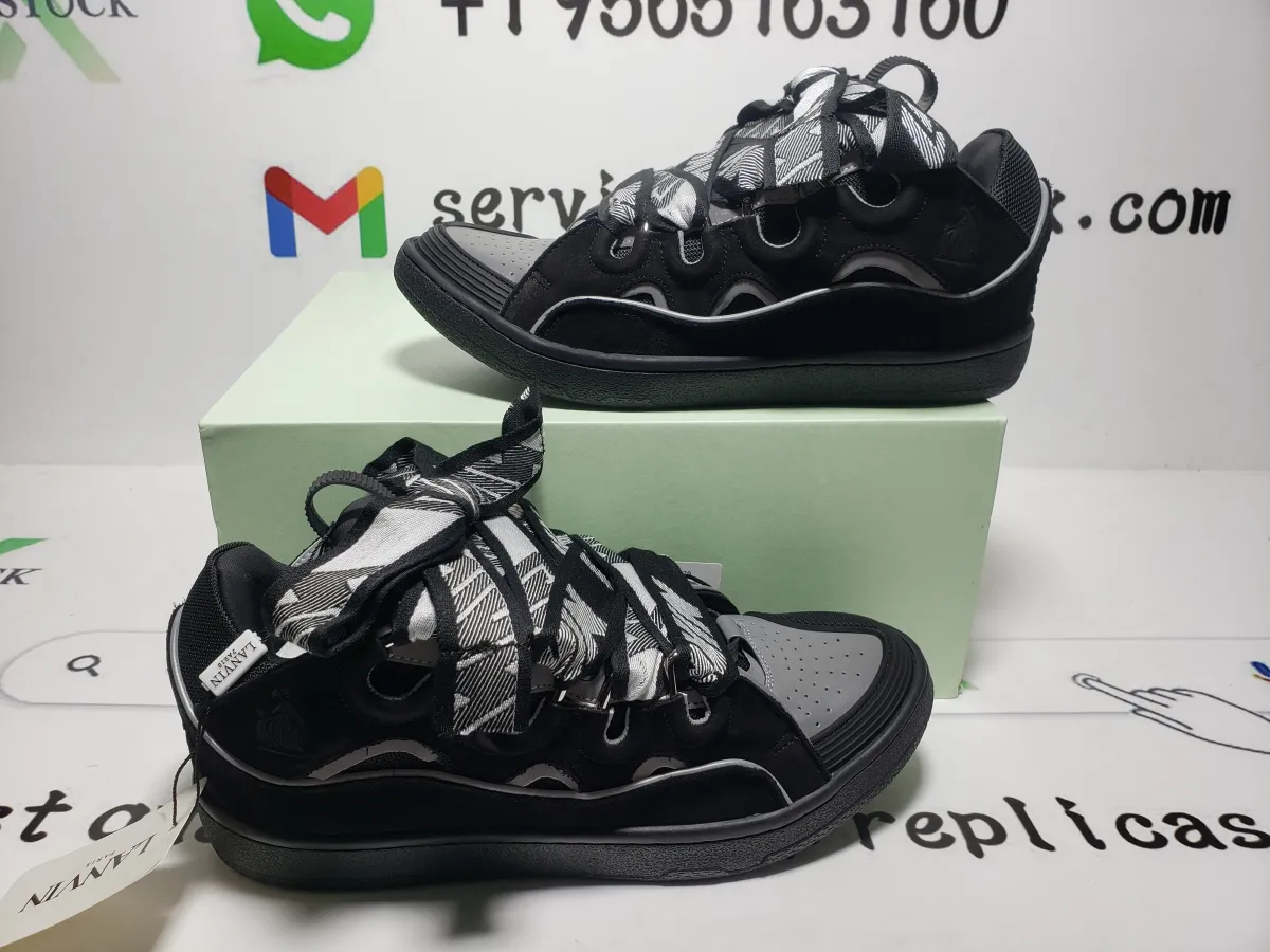 Lanvin Curb Sneaker Black Grey FM-SKRK11-REFL-P2210