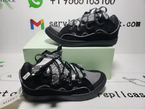 Lanvin Curb Sneaker Black Grey FM-SKRK11-REFL-P2210