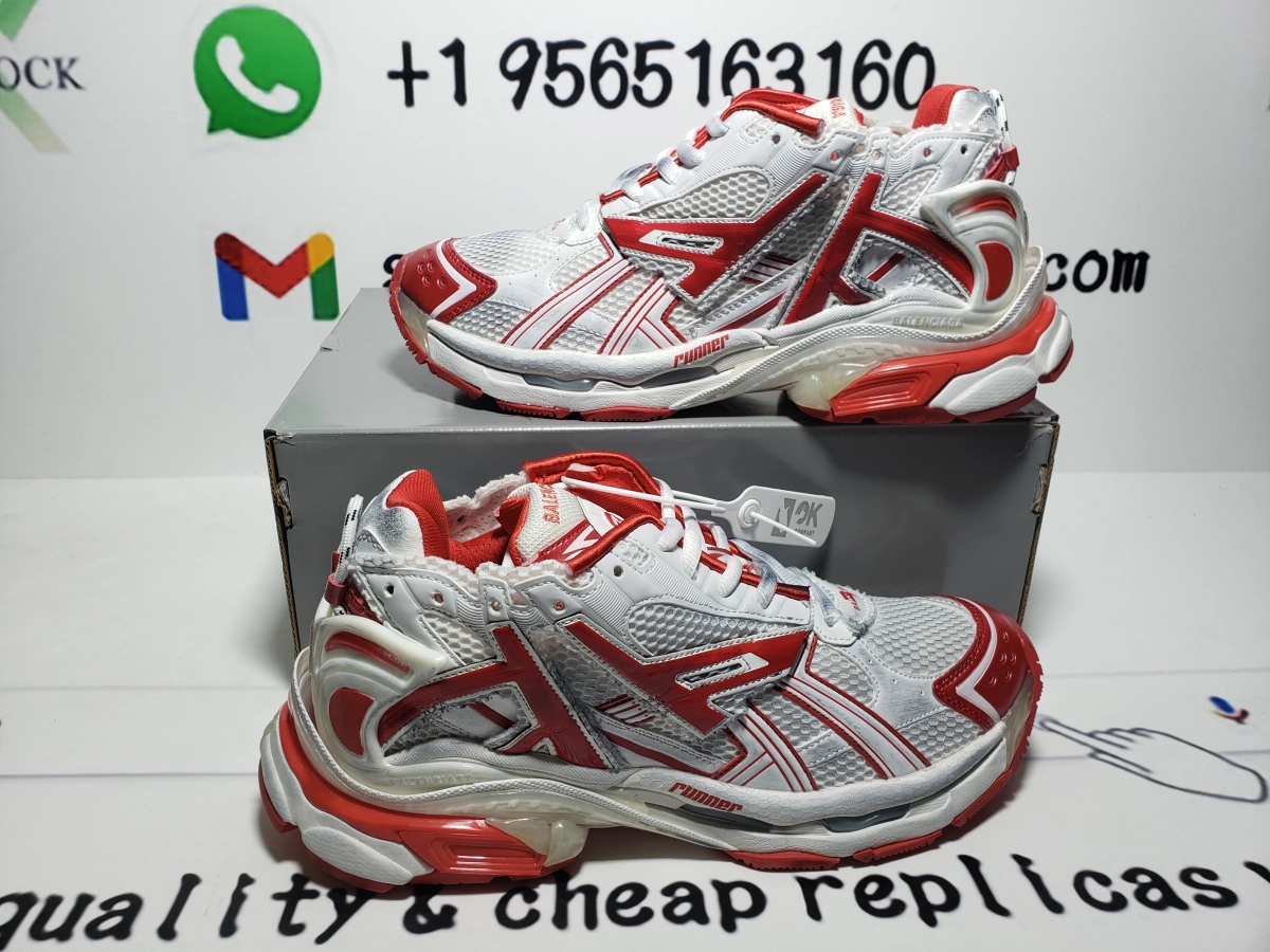 PK God Batch Balenciaga Runner White Red 677402 W3RB2 9060