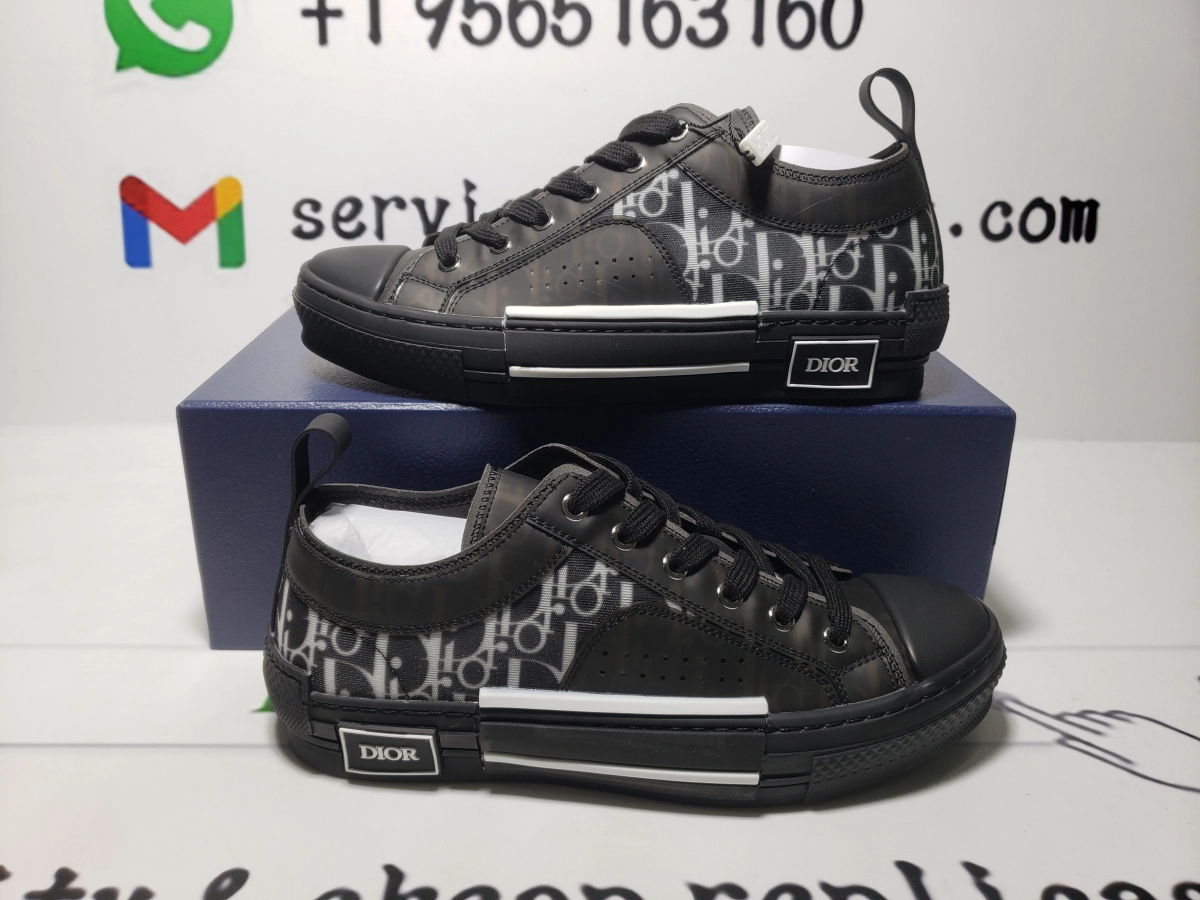  PK God Batch Dior B23 HT Oblique Transparency Low H565 White Black