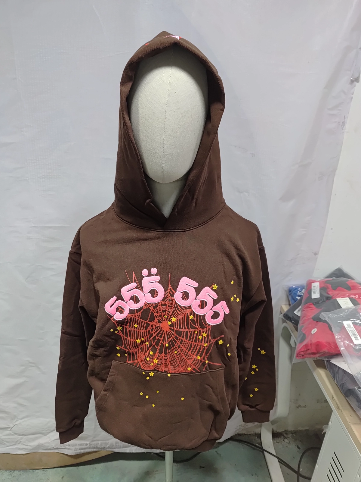 Spider Worldwide 555 Angel Number Hoodie Brown