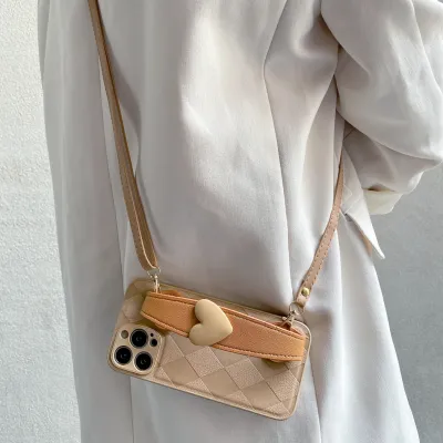 Brown Heart Shaped Wristband Huawei Phone Case 01