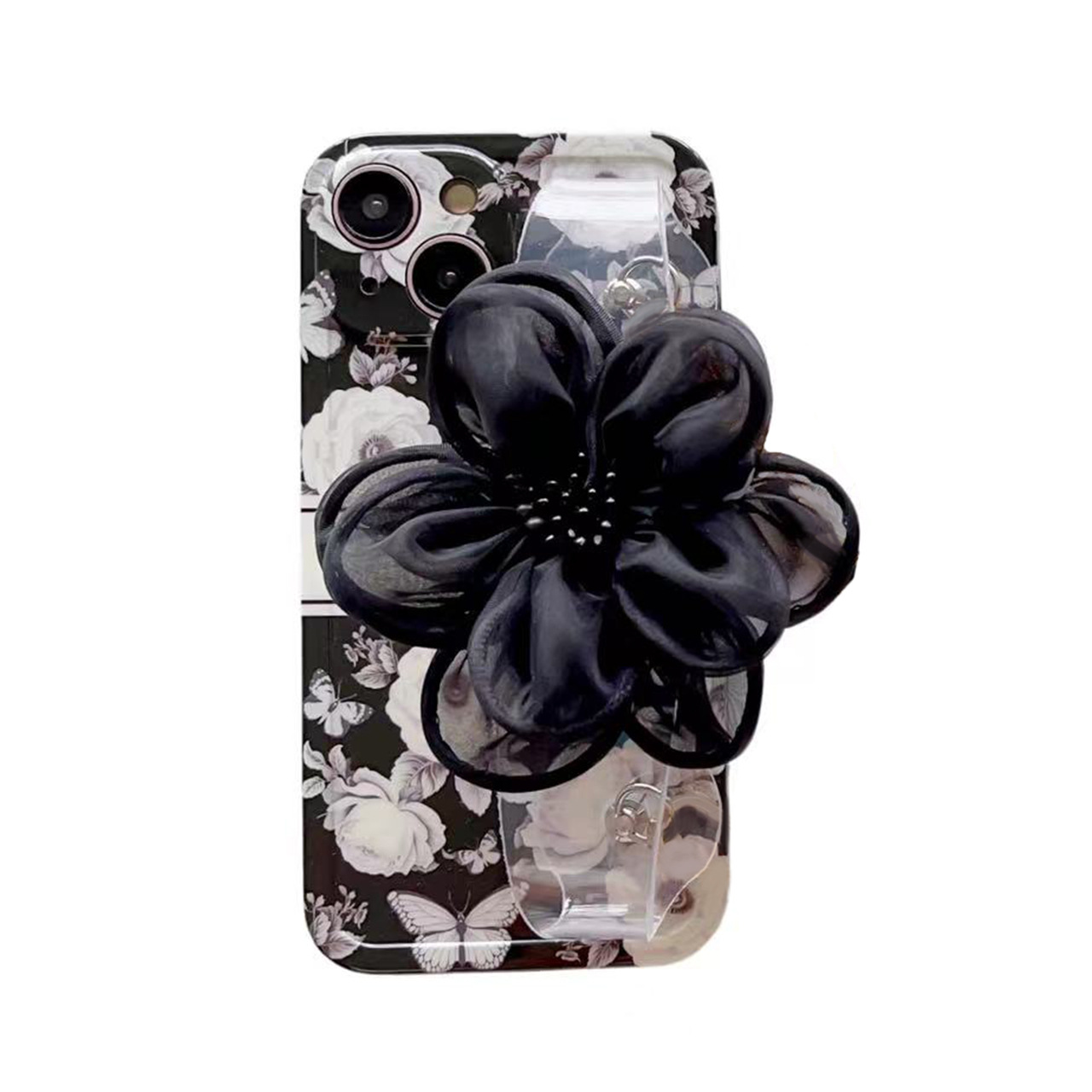 Vintage Rose Transparent Wristband iPhone Case