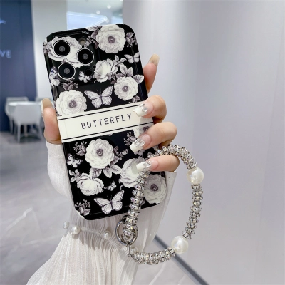 Vintage Rose Transparent Wristband iPhone Case 01