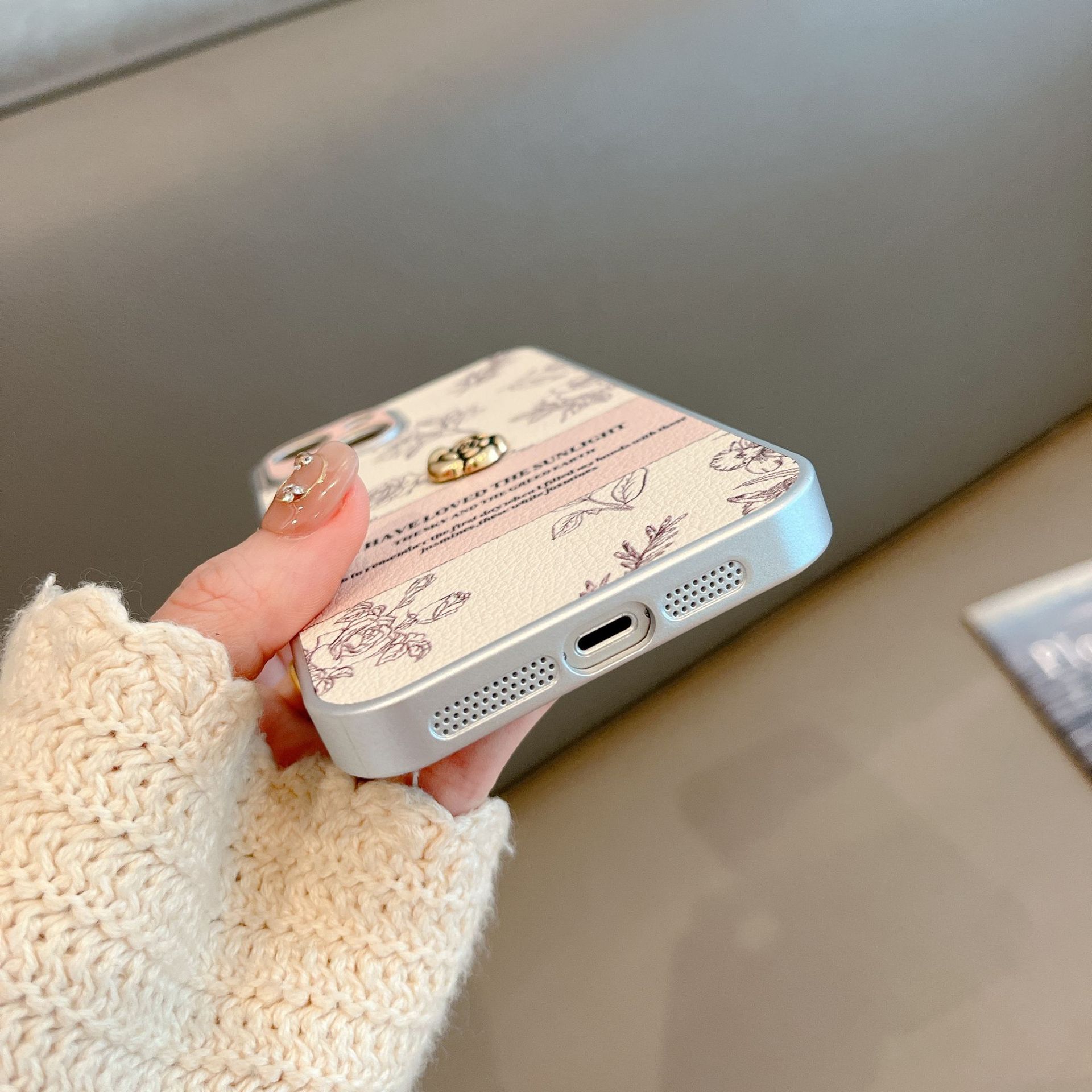 Rose Lychee Pattern iPhone Case