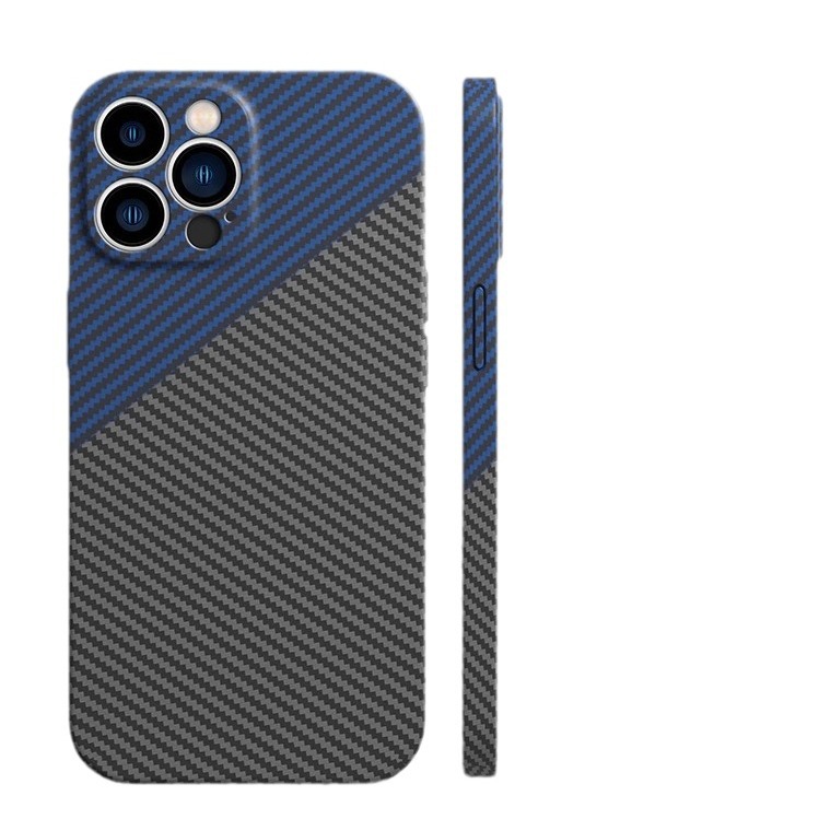 Carbon Fiber Texture Contrast Color iPhone Case
