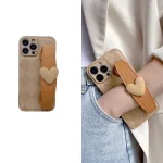 Brown Heart Wristband iPhone Case