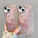Pink Electroplating Butterfly iPhone Case