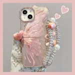 Pink Electroplating Butterfly iPhone Case