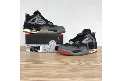 OFF White x Air Jordan 4 Bred Reps Sneakers CV9388-001 02