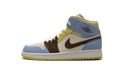 Jordan 1 Mid SE Fearless Maison Chateau Rouge Reps Sneakers CU2803-200  01