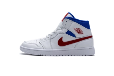 Air Jordan 1 Mid White Red Royal Reps Sneakers BQ6472-164 01