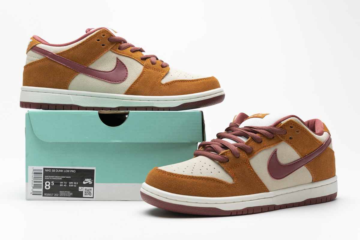 Nike SB Dunk Low Pro Dark Russet Cedar Reps Sneaker BQ6817-202