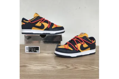 Nike Dunk Low Off-White University Gold Midnight Navy Reps Sneaker CT0856-700 01