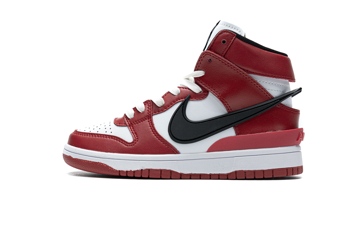 Ambush x Nike Dunk High Varsity Red Black White Reps Sneakers CU7544-102