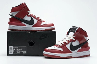Ambush x Nike Dunk High Varsity Red Black White Reps Sneakers CU7544-102 02