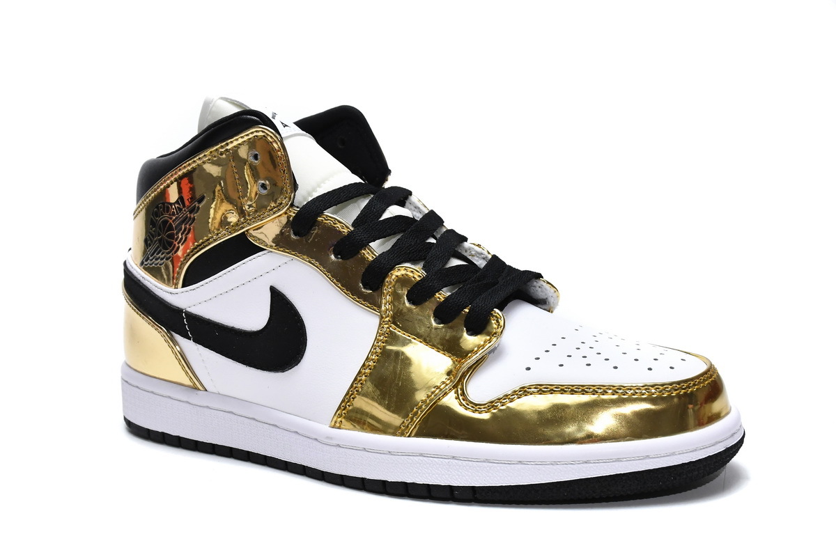 Jordan 1 Mid Gold White Black