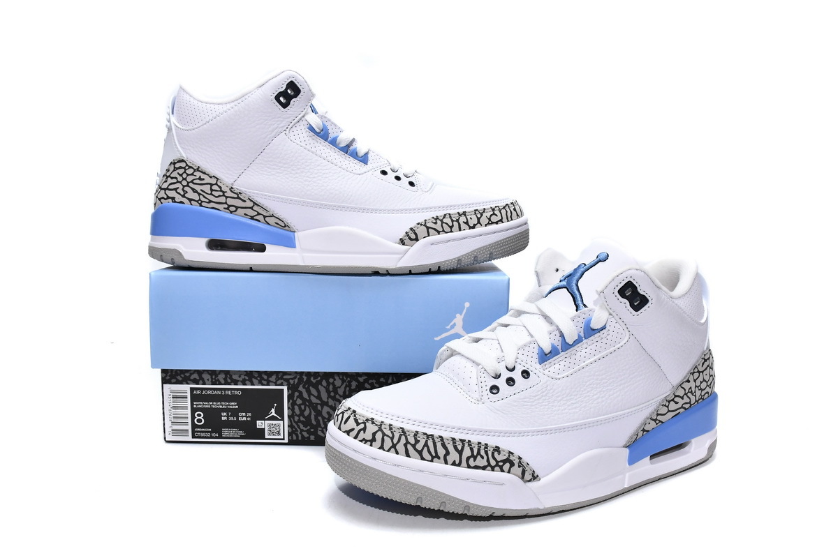 UNC Jordan 3s
