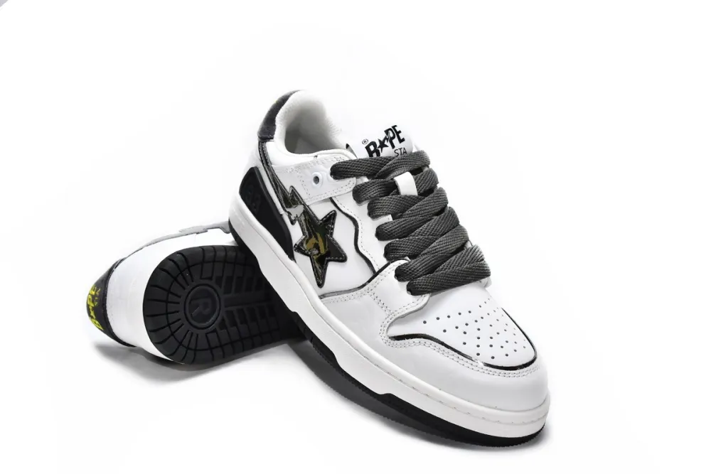 Bape Sk8 Sta Low White Black Reps Sneaker 1H80-191-020