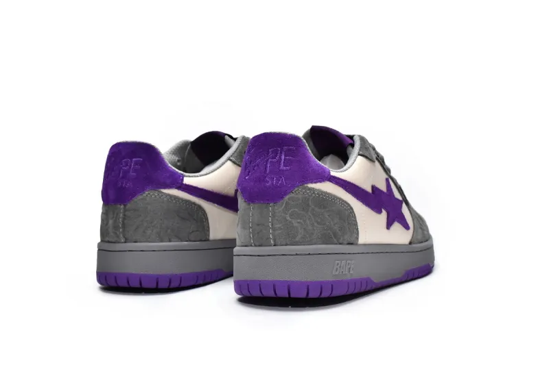 Bape Sk8 Sta Low White Purple Reps Sneaker 1G70-191-032