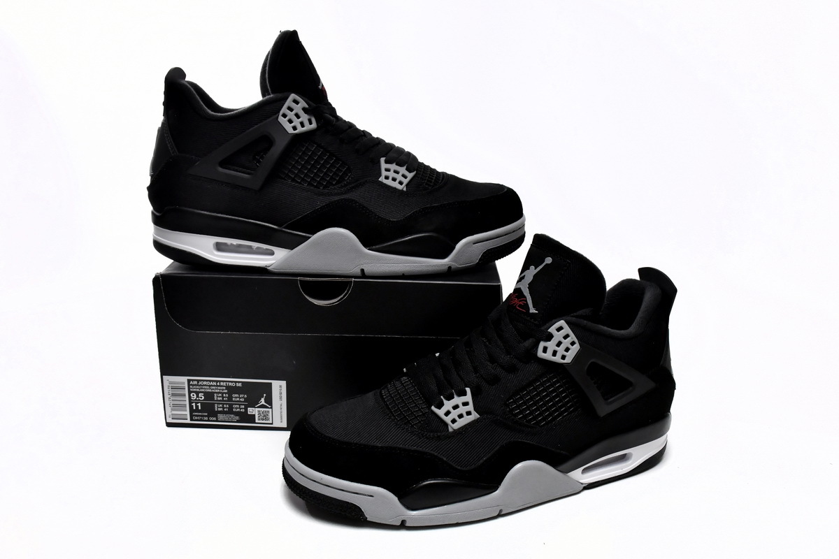 Jordan 4 Black Canvas Reps