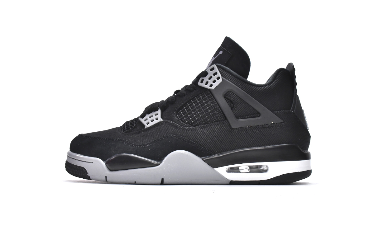  Jordan 4 Black Canvas Fake