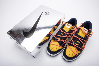 Nike Dunk Low Off White University Gold Midnight Navy Reps Sneaker CT0856-700  01
