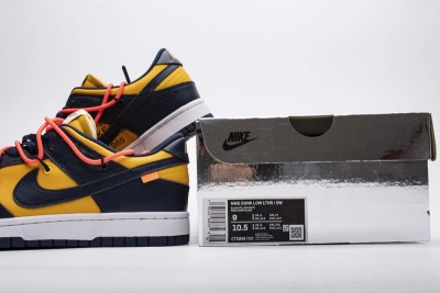 Nike Dunk Low Off White University Gold Midnight Navy Reps Sneaker CT0856-700  02