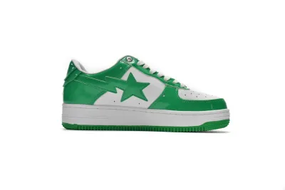 A Bathing Ape Bape  Sta Low White Green Reps Sneaker 1G70-109-0015 02