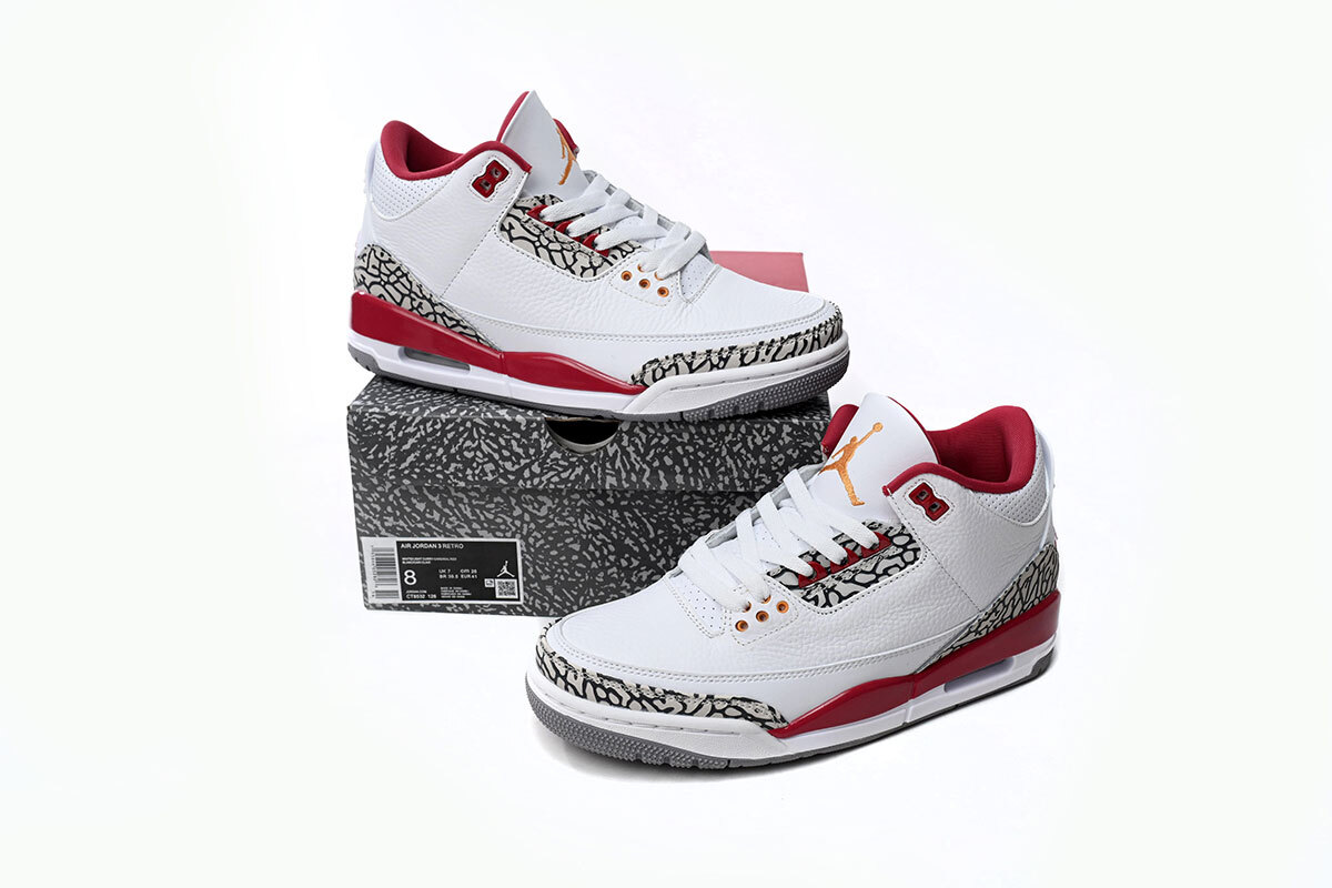 jordan 3 Cardinal Red fake